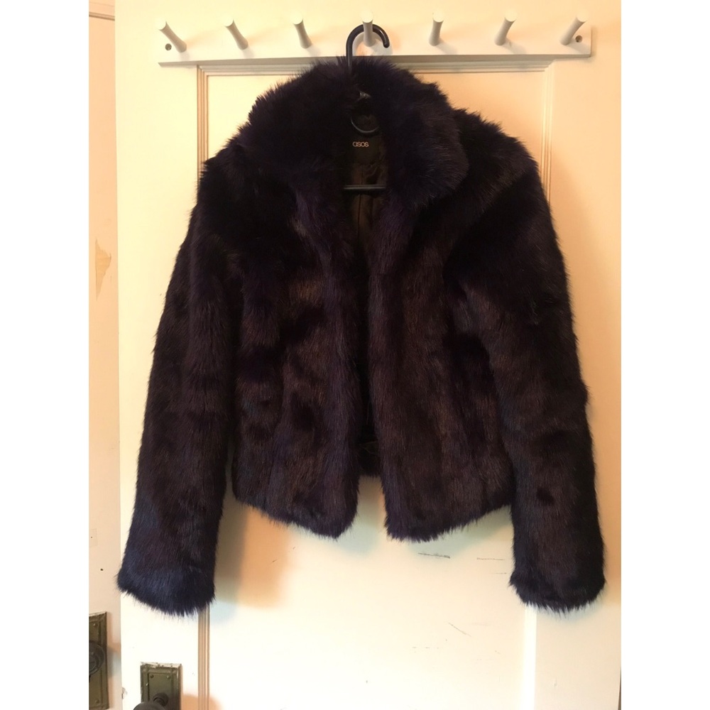 Indigo ASOS Faux Fur Coat - sz 2 - Burning Man